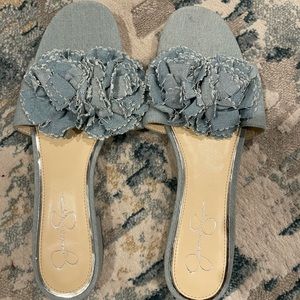Jessica Simpson Blue Jean Flat Sandals. Size 12M.